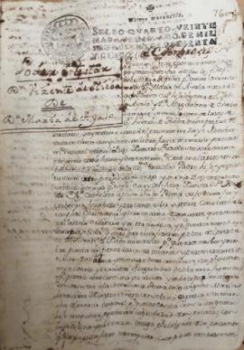 Testamento de María de Ayala. Archivo Histórico Provincial de Málaga. Legajo 2854, folio 760. Esc...