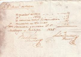 Factura gastos de imprenta de 1823 a 1825.