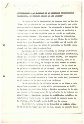 Textos sobre la Historia de la Hermandad