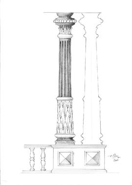 Boceto columna del Trono del Santísimo Cristo de la Redención.