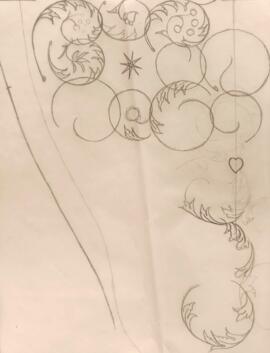 Boceto del manto de Nuestra Señora de los Dolores