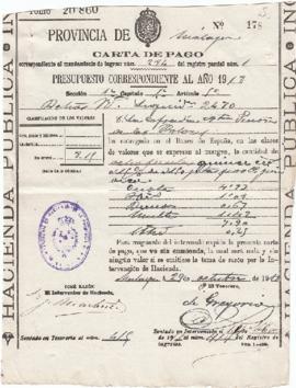 Carta de pago al Banco de España nº 178