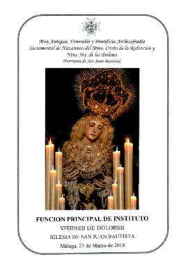 Directorio Litúrgico, Función Principal de Instituto 2018