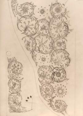 Boceto del manto de Nuestra Señora de los Dolores