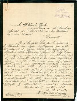 Carta de Ramón Muñoz declinando su nombramiento en la Junta de Gobierno.