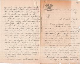 Carta de Julio Goux al párroco de San Juan.
