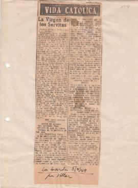 Nota de prensa Septenario 1949