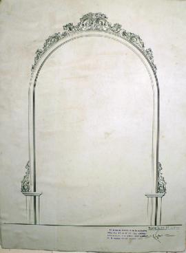 Boceto de arco de hornacina o retablo.