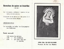Convocatoria pequeña del Septenario de 1966 y Boletín de Inscripción