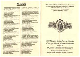 Programa del XIX Pregón de la Pura y Limpia Concepción