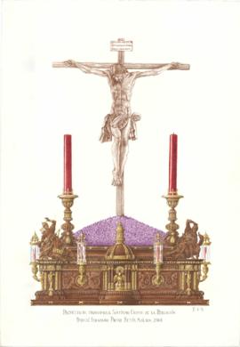 Boceto Trono Santísimo Cristo de la Redención. Vista frontal.