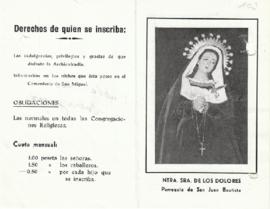 Convocatoria pequeña del Septenario de 1964 y Boletín de Inscripción