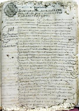 Testamento de Francisco de Arroyo y María Jiménez su mujer. Archivo Histórico Provincial de Málag...