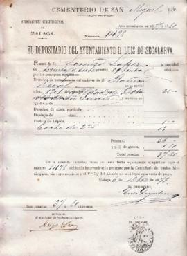 Carta de pago derechos municipales de inhumación