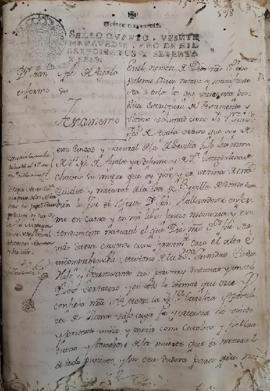Testamento de Francisco José de Ayala. Archivo Histórico Provincial de Málaga. Legajo 2966, folio...