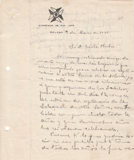 Carta del parroco de San Juan al Hermano Mayor