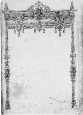 Boceto palio del trono de Ntra. Sra. de los Dolores (frontal)