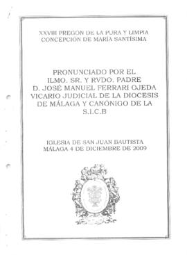 XXVIII PREGÓN DE LA PURA Y LIMPIA CONCEPCIÓN DE MARÍA