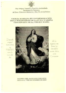 Vigilia Mariana en conmemoración de la Solemnidad de la Pura y Limpia Concepción de la Virgen Mar...