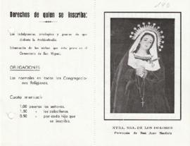Convocatoria pequeña del Septenario de 1968 y Boletín de Inscripción