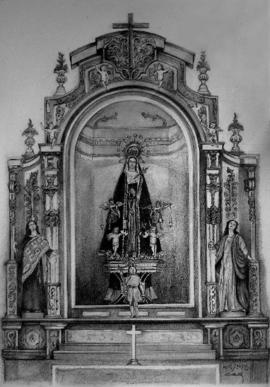 Recreación de la Capilla de Nuestra Señora de los Dolores en el siglo XVIII.