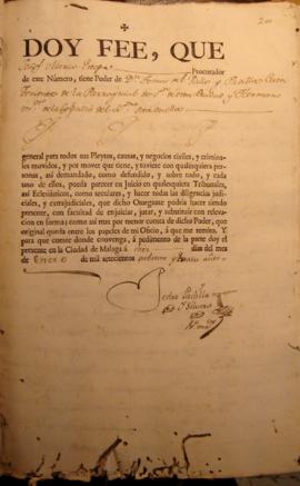 Testamento de María de Ayala. Archivo Histórico Provincial de Málaga. Legajo 2854, folio 760. Esc...