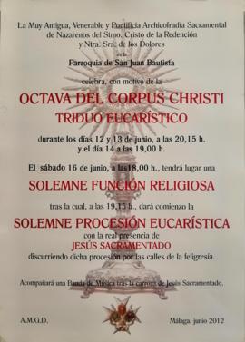 Cartel Octava del Corpus 2012