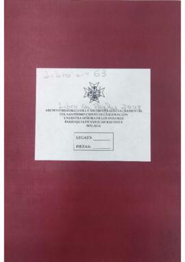 Libro de Reglas y constituciones por las que habrá de regirse la Muya Antigua, Venerable y Pontificia Archicofradía Sacramental de Nazarenos del Stmo. Cristo de la Redención y Ntra. Sra. de los Dolores.