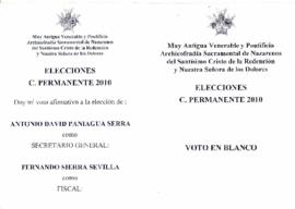 Papeleta de voto para Comisión Permanente 2010