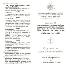 Programa de Actos Conmemorativos por el II Centenario de la Agregración