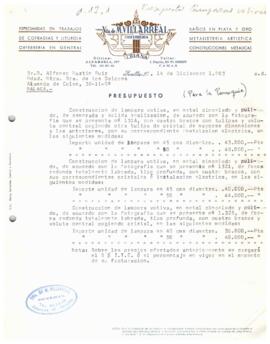 Presupuestos y facturas diversas piezas de orfebrería y documento fin de servicios de Rafael Díaz.